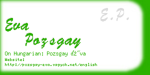 eva pozsgay business card